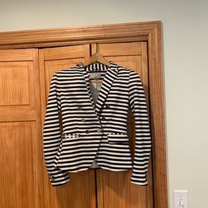 Black and White Striped Blazer